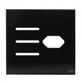 Placa p/ 3 Interruptores + Tomada 4x4 - Novara Glass Preto Brilhante 